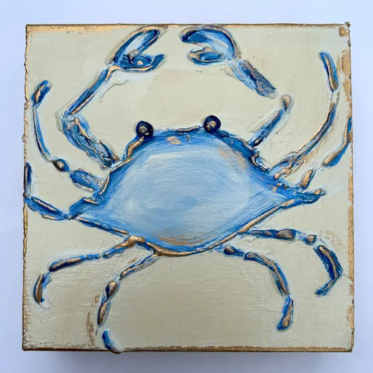 Blue Crab | Coastal Beach Nautical Ocean Blue and White