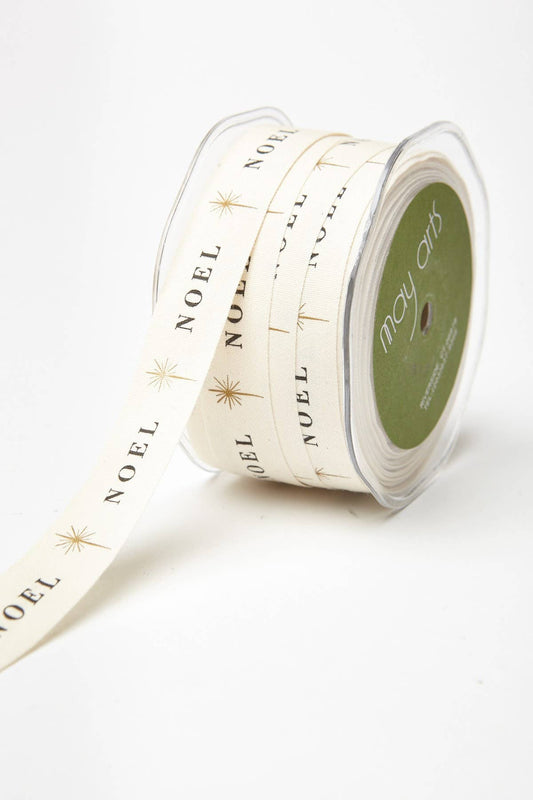 3/4" Noel Print 100% Cotton Ribbon