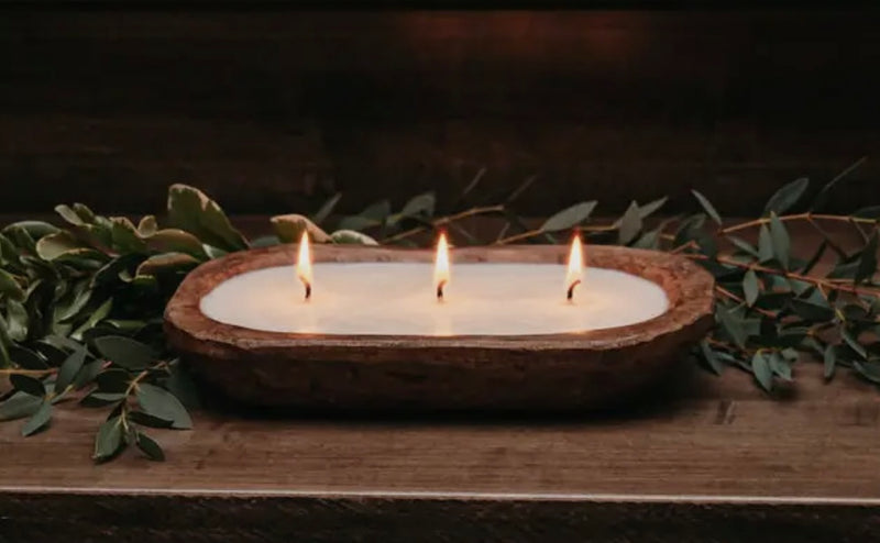 3-Wick Soy Candle in Dough Bowl- Holiday Scent