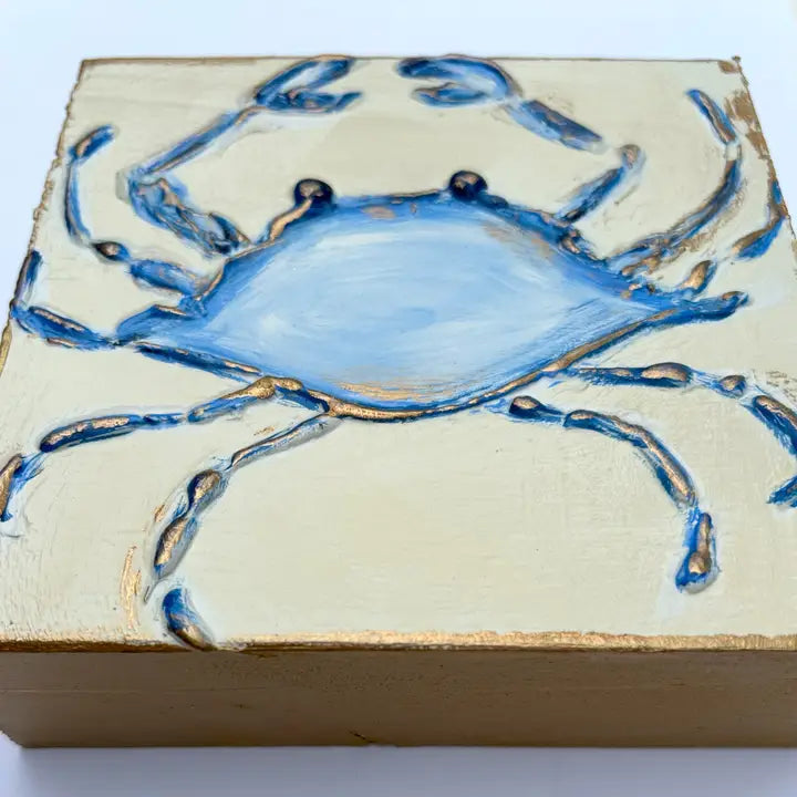 Blue Crab | Coastal Beach Nautical Ocean Blue and White