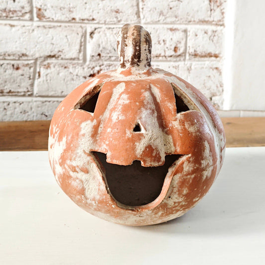 Clay Decorative Pumpkin with Face_Small